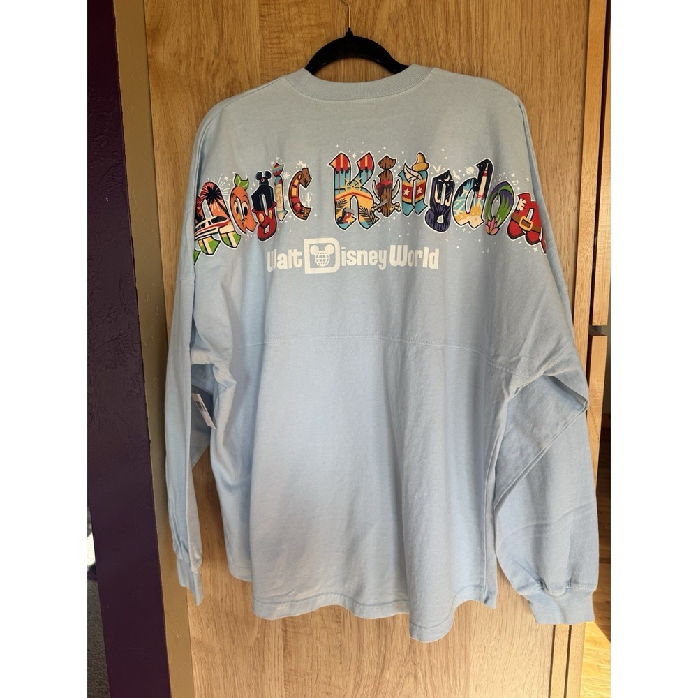 Walt Disney World Magic Kingdom Character Letters Spirit Jersey Large NWT